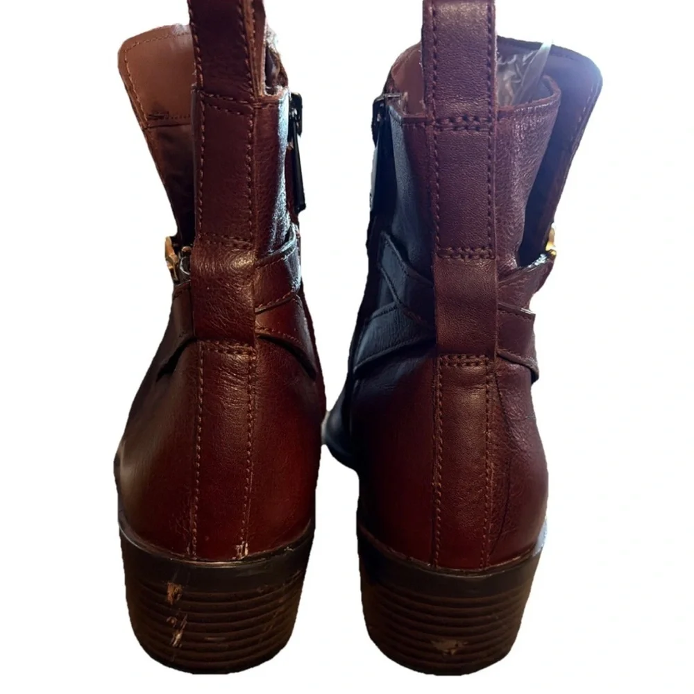 Sam Edelman Women's Brawley Leather Ankle Boot Deep Pecan Size 7.5 Display Boots
